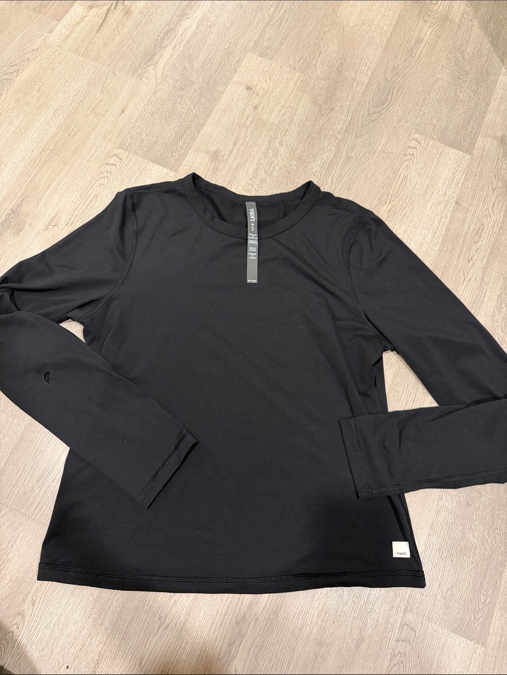 Vuori Black Long Sleeve Tee with Damage